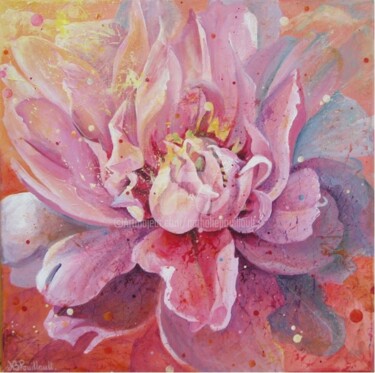 Peinture intitulée "Pivoine I" par Nathalie Pouillault Boyaval, Œuvre d'art originale, Autre