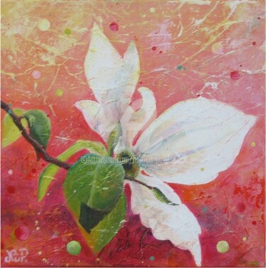 Painting titled "Cornouiller rose" by Nathalie Pouillault Boyaval, Original Artwork, Other