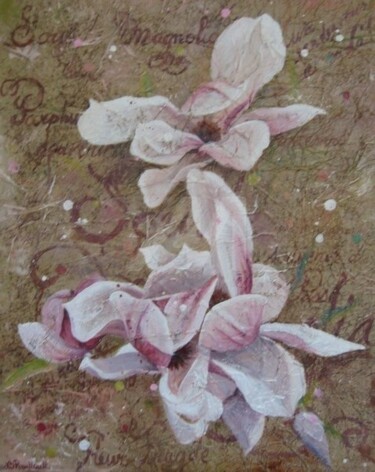 Peinture intitulée "Magnolia VI" par Nathalie Pouillault Boyaval, Œuvre d'art originale, Autre