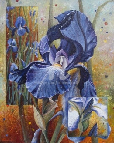 Peinture intitulée "Iris" par Nathalie Pouillault Boyaval, Œuvre d'art originale, Autre