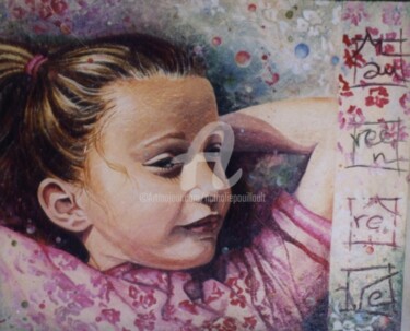 Peinture intitulée "Maureen reve" par Nathalie Pouillault Boyaval, Œuvre d'art originale, Huile