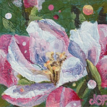 Peinture intitulée "Mini fleur de pommi…" par Nathalie Pouillault Boyaval, Œuvre d'art originale, Huile