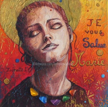 Painting titled "Icônette I 2010" by Nathalie Pouillault Boyaval, Original Artwork