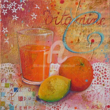 Peinture intitulée "Vitamine C" par Nathalie Pouillault Boyaval, Œuvre d'art originale