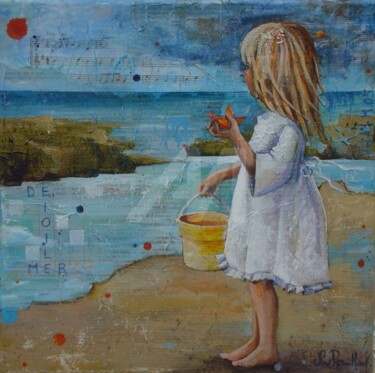 Painting titled "etoile de mer IV" by Nathalie Pouillault Boyaval, Original Artwork