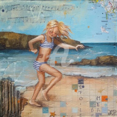 Painting titled "etoile de mer" by Nathalie Pouillault Boyaval, Original Artwork, Acrylic