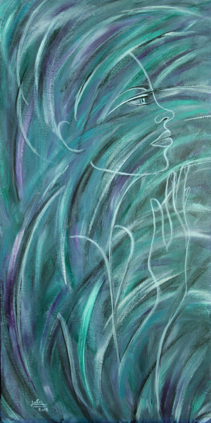 Peinture intitulée "Au fil du vent" par Laly, Œuvre d'art originale, Acrylique