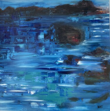 Schilderij getiteld "BIARRITZ" door Nathalie Vazquez, Origineel Kunstwerk, Olie