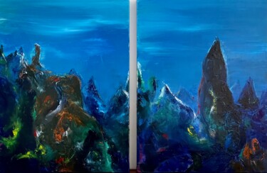 Painting titled "PANAREA" by Nathalie Vazquez, Original Artwork, Oil