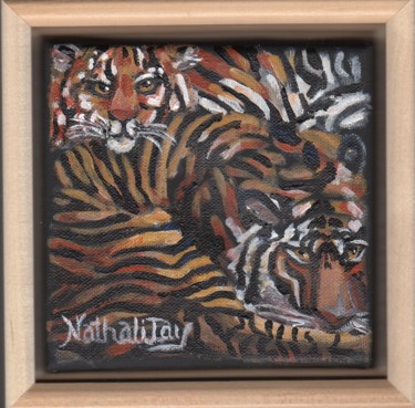 Peinture intitulée "Tigres" par Nathalitay, Œuvre d'art originale, Acrylique