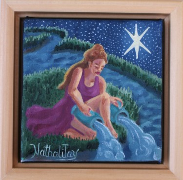 Painting titled "L'Étoile" by Nathalitay, Original Artwork, Oil