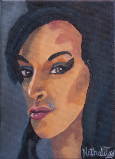 Painting titled "Amy Whinehouse" by Nathalitay, Original Artwork, Oil
