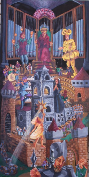 Peinture intitulée "The Court of the Cr…" par Nathalitay, Œuvre d'art originale, Acrylique Monté sur Châssis en bois