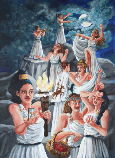Peinture intitulée "Les Muses" par Nathalitay, Œuvre d'art originale, Autre