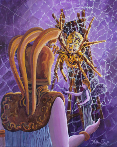 Pintura intitulada "La légende d'arachn…" por Nathalitay, Obras de arte originais, Outro