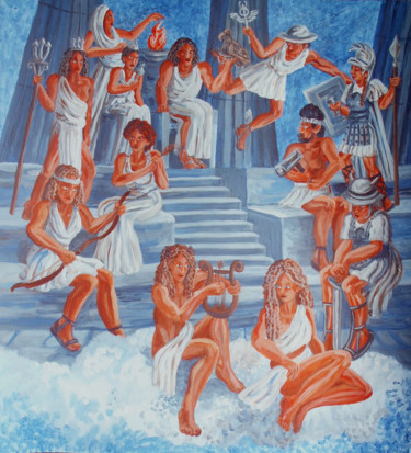 Schilderij getiteld "Le panthéon" door Nathalitay, Origineel Kunstwerk, Anders