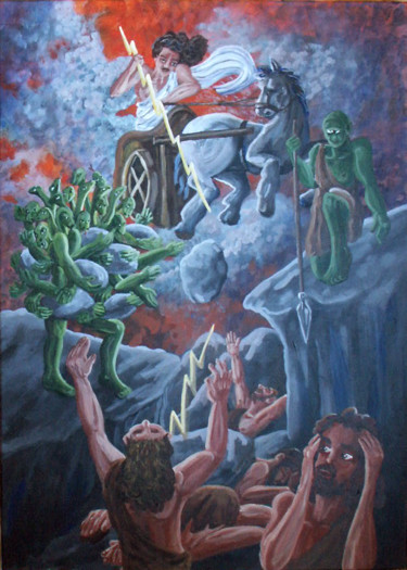 Pittura intitolato "La bataille contre…" da Nathalitay, Opera d'arte originale, Altro