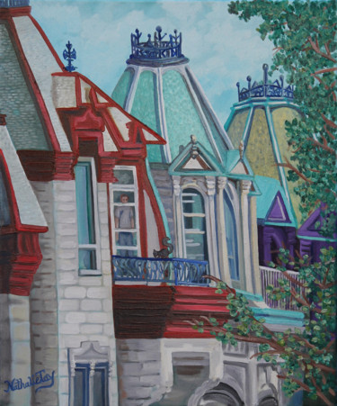 Painting titled "Charme de Montréal" by Nathalitay, Original Artwork