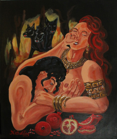 Peinture intitulée "Mariage d'Hadès et…" par Nathalitay, Œuvre d'art originale