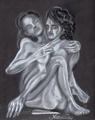 Dessin intitulée "Eros et thanatos" par Nathalitay, Œuvre d'art originale
