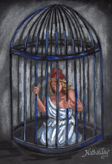 Dessin intitulée "La liberté en otage" par Nathalitay, Œuvre d'art originale