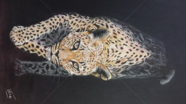 Drawing titled "léopard pastels Nat…" by Nathaly Vera, Original Artwork, Pastel