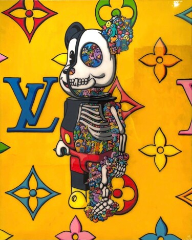 Malerei mit dem Titel "Mickey Bearbrick LV…" von Nathan Wegner, Original-Kunstwerk, Acryl