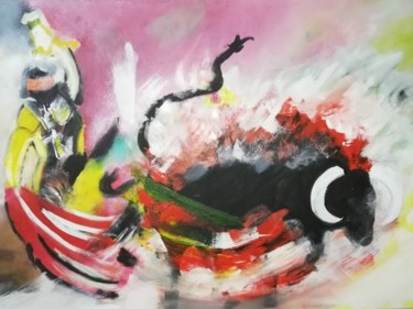 Painting titled "matador" by Nath'Art, Original Artwork, Acrylic