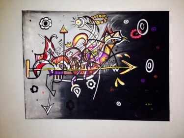 Painting titled "Direction" by Nath De La Grenade, Original Artwork, Acrylic