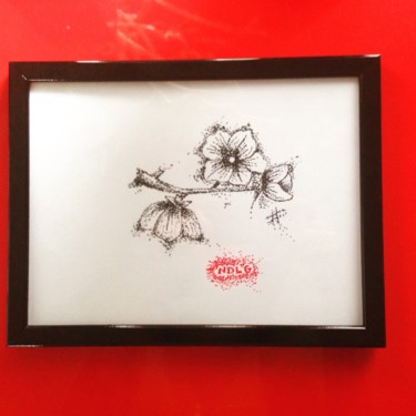 Dessin intitulée "Cherry flower" par Nath De La Grenade, Œuvre d'art originale