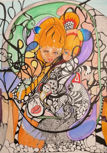Dessin intitulée "Sans titre" par Nathalie Bardou, Œuvre d'art originale, Crayon