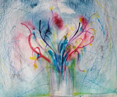 Malerei mit dem Titel "Impression printani…" von Nathalie Bardou, Original-Kunstwerk, Aquarell