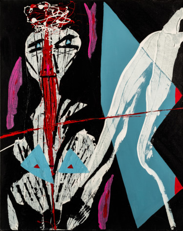 Peinture intitulée "Arnal mort" par Efka, Œuvre d'art originale, Acrylique
