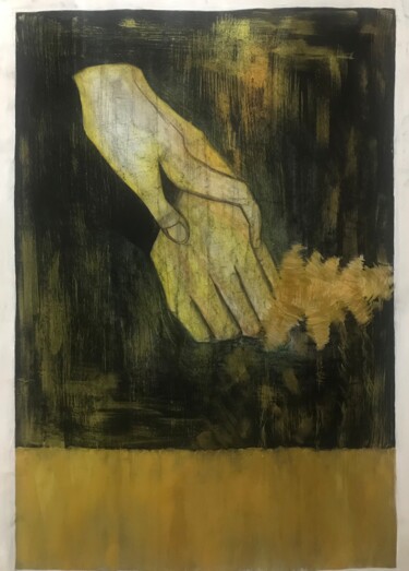 Schilderij getiteld "Touch" door Natia Loria, Origineel Kunstwerk, Papier