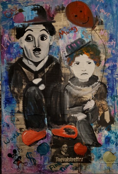 Malerei mit dem Titel "THE KID" von Natia Kanelis, Original-Kunstwerk, Öl