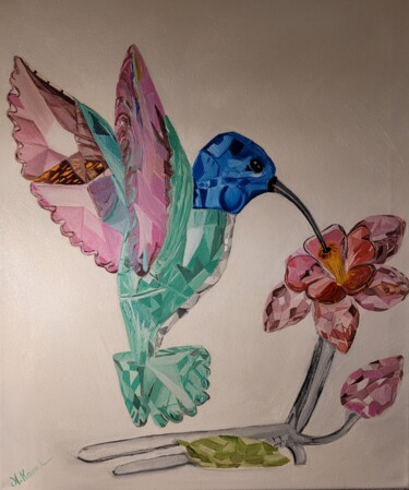 Malarstwo zatytułowany „Glas vogel” autorstwa Natia Kanelis, Oryginalna praca, Olej