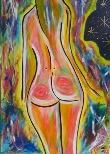 Painting titled "Dreaming a dream" by Natielly Cardoso, Original Artwork, Acrylic
