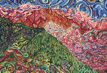 Painting titled "Mountains" by Natitota, Original Artwork