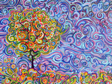 Pintura intitulada "Tree" por Natitota, Obras de arte originais