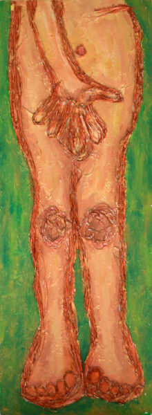 Painting titled "Pudeur" by Nati, Original Artwork, Acrylic