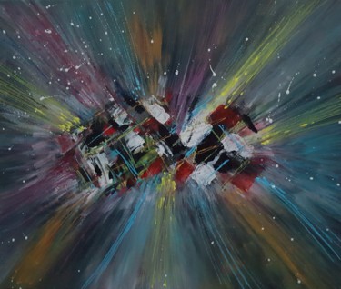 Painting titled "cosmos" by Nathalie Calvo, Original Artwork, Acrylic