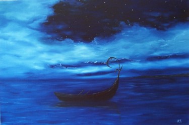 Malerei mit dem Titel ""In der Nacht"" von Nataly Schirokov, Original-Kunstwerk, Öl
