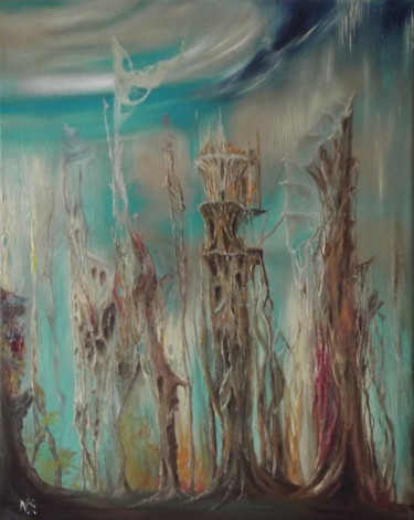 Malerei mit dem Titel "Andere Welten" von Nataly Schirokov, Original-Kunstwerk, Öl