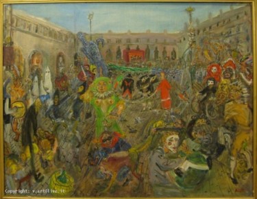 Painting titled "Карнавал в Венеции…" by Natta Konysheva, Original Artwork, Oil