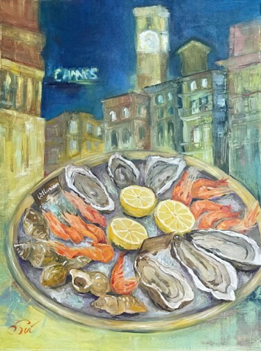 Painting titled "Dinner at "Astoux&B…" by Natty Sviderskaya, Original Artwork, Oil
