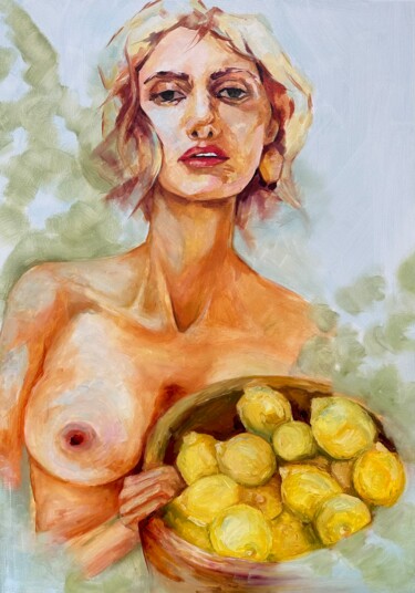 Painting titled "All for you/Spanish…" by Natty Sviderskaya, Original Artwork, Oil Mounted on Wood Stretcher frame