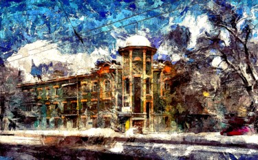 Arte digitale intitolato "Cityscape building" da Oksa Ok, Opera d'arte originale, Pittura digitale