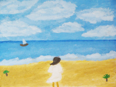 绘画 标题为“我的原创油画：《看海》” 由Nature, 原创艺术品, 油