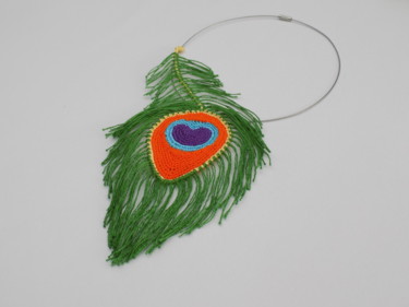 Diseño titulada "Collier Plume de Pa…" por Naturofils, Obra de arte original, Accesorios