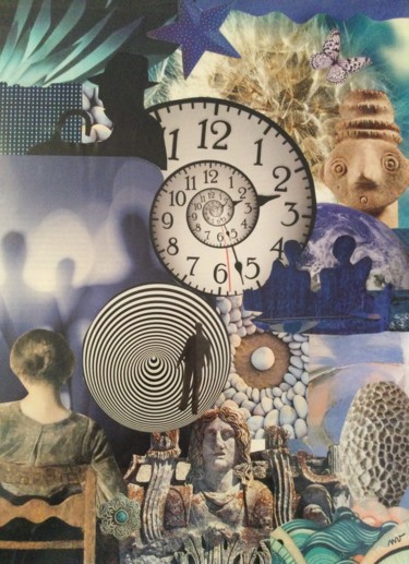 Histoire de temps Collages intitulée "Histoire de temps" par Nathalie Vanlaer, Œuvre d'art originale, Collages